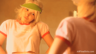 Russian Blonde Teen Plays With Herself