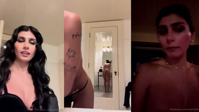 Mia Khalifa Tries On Black Dress After GRWM